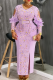 Elegant Solid Color Hollow Out Slit V Neck Long Plus Size Dresses