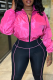 Casual Contrast Zipper Collar Long Sleeve Two Pieces