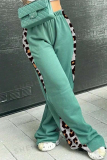 Casual Print Contrast Loose Wide Leg Patchwork Bottoms