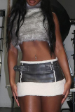 Sexy Solid Color Zipper Turtleneck Tops