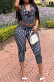 Sexy Polka Dot Backless Halter Sleeveless Two Pieces