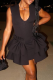 Sexy Solid Color Flounce V Neck A Line Dresses