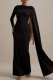 Elegant Solid Color Slit O Neck Long Dresses