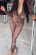 Sexy Leopard Print See-Through Deep V Neck Long Sleeve Two Pieces