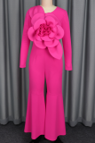 Casual Solid Color Flower Shape Asymmetrical Collar Dresses