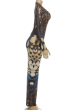 Sexy Print Slit V Neck Long Dresses