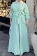Elegant Stripe Strap Design Turndown Collar Long Dresses