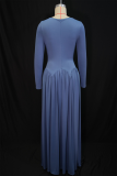 Elegant Solid Color Hollow Out O Neck Long Dresses
