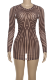 Sexy Stripe See-Through O Neck Sheath Dresses
