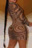 Sexy Stripe See-Through O Neck Sheath Dresses