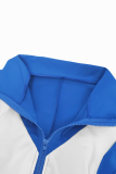 Casual Contrast Zipper Collar Long Sleeve Two Pieces