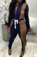 Casual Contrast Zipper Collar Long Sleeve Two Pieces