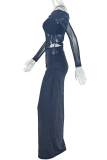 Sexy Solid Color Hollow Out Off Shoulder Long Dresses