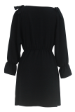 Elegant Solid Color Hollow Out O Neck Long Dresses