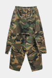 Casual Camouflage Print Pocket Harlan Full Print Bottoms