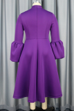 Elegant Solid Color Strap Design O Neck Long Dresses