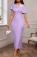 Elegant Solid Color Flowers Oblique Collar Long Dresses