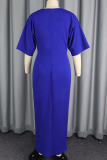 Elegant Solid Color Slit Hot Drill O Neck Evening Dresses