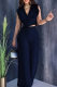 Casual Solid Color Flounce Turndown Collar Sleeveless Two Pieces