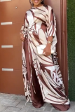 Casual Stripe Draw String Contrast O Neck Half Sleeve Long Top