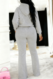 Casual Solid Color Pearls Decor O Neck Long Sleeve Two Pieces