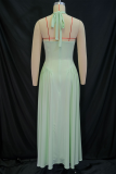 Sexy Solid Color Flower Shape Halter Long Dresses