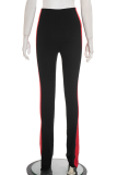 Casual Contrast Bodycon Conventional Patchwork Bottoms