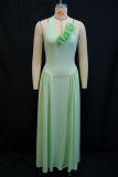 Sexy Solid Color Flower Shape Halter Long Dresses