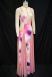 Sexy Print Contrast Spaghetti Strap Sling Dresses
