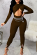 Sexy Solid Color Hollow Out O Neck Skinny Jumpsuits