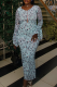 Casual Print Patchwork O Neck Long Dresses
