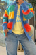 Casual Stripe Contrast Cardigan Collar Outerwear