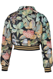 Casual Letters Embroidered Turndown Collar Outerwear