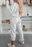 Casual Solid Color Zipper Zipper Collar Long Sleeve Two Pieces