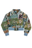 Casual Letters Embroidered Turndown Collar Outerwear