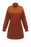 Casual Solid Color Zipper Zipper Collar Straight Dresses