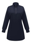 Casual Solid Color Zipper Zipper Collar Straight Dresses