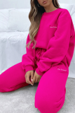 Casual Print Patchwork O Neck Long Sleeve Two Pieces
