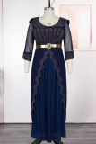 Elegant Solid Color Hot Drill V Neck Long Plus Size Dresses