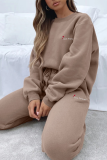 Casual Print Patchwork O Neck Long Sleeve Two Pieces