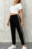 Casual Stripe Contrast Plus Size