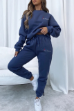 Casual Print Patchwork O Neck Long Sleeve Two Pieces