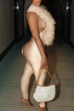 Sexy Solid Color Backless Deep V Neck Skinny Jumpsuits