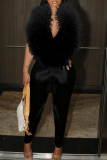 Sexy Solid Color Backless Deep V Neck Skinny Jumpsuits