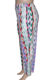 Casual Geometric Print Pocket Plus Size