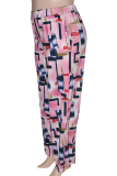 Casual Geometric Print Pocket Plus Size