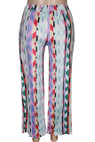 Casual Geometric Print Pocket Plus Size