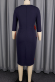 Elegant Ruched Contrast V Neck Wrapped Skirt Dresses