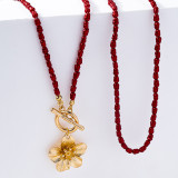 Daily Flowers Pearls Decor Necklaces