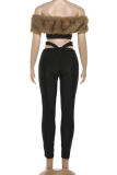 Sexy Solid Color Hollow Out Strapless Two Pieces